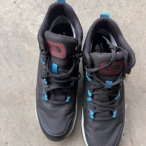 The North Face Black and Teal Athletic boots